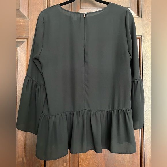 JCrew Black Peplum Blouse - size small - Picture 2 of 3